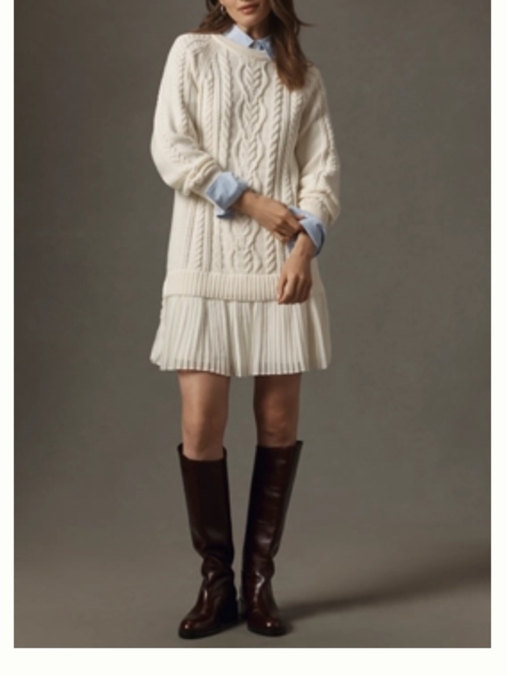 Anthropologie Delphine Twofer Mini Dress in Cream